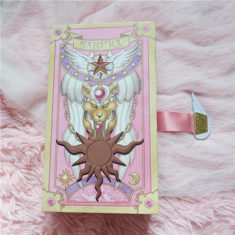 Cardcaptor Sakura Cards Magic Book Anime Tarot Cards Set New in Gift Box Collectibles Accessories Cosplay Prop (Pink)