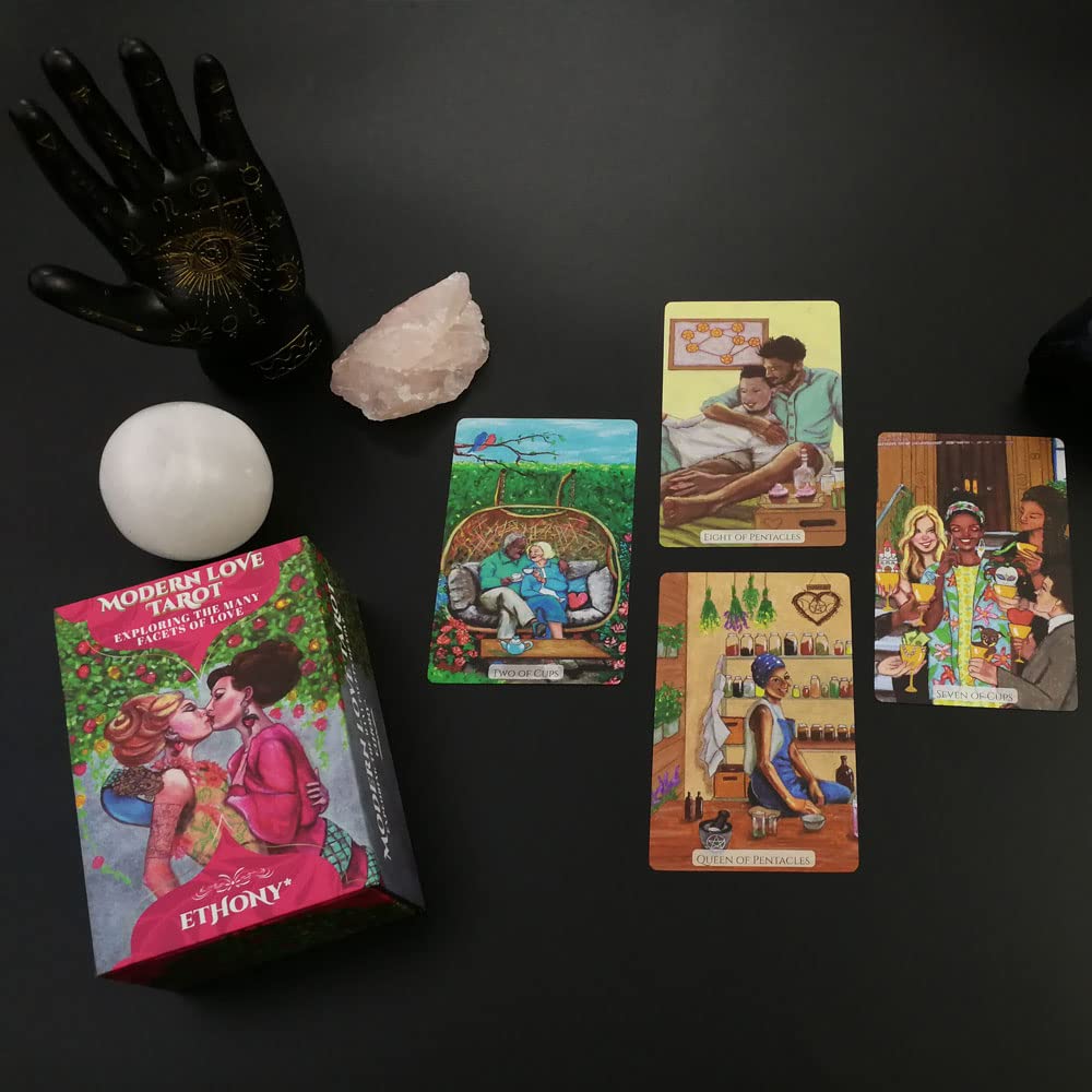 ETHONY Modern Love Tarot Cards Deck with 78 Beautiful Cards Exploring The Many Facets of Love and Relationships | Keepsake Box, Deluxe Full-Color Guidebook, Foil Stamped Back, and Gilded Edges