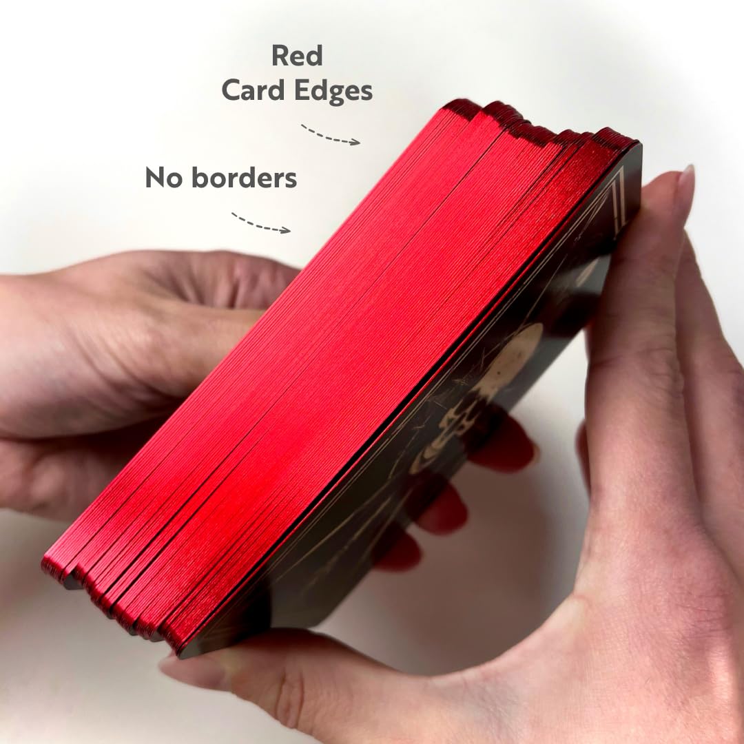 CRAFTERIAN Horror Tarot Cards, 78 Tarot Deck with Foil Edges, Original Tarot Cards for Beginners and Experts with Guide Book, Fortune Telling Game, Divination Tools for All Skill Levels.