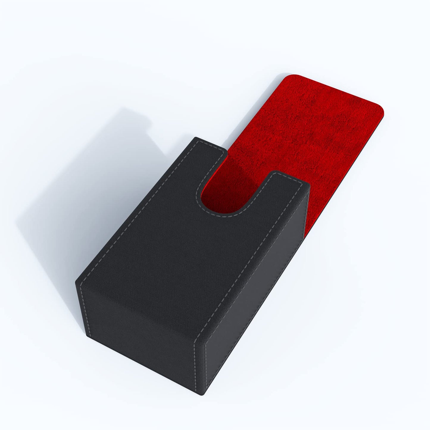 Black Tarot Card Holder with Red Interior; Fold Top Tarot Card Box Case with Magnetic Lid Closure; Fits Standard Tarot Card Deck; Holder Measures Standard Size 5.39 x 3.38 x 2 In (137*86*51mm) (Red)
