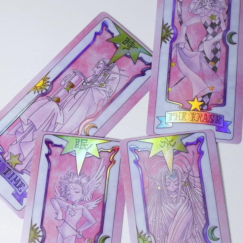 Cardcaptor Sakura Cards Magic Book Anime Tarot Cards Set New in Gift Box Collectibles Accessories Cosplay Prop (Pink)