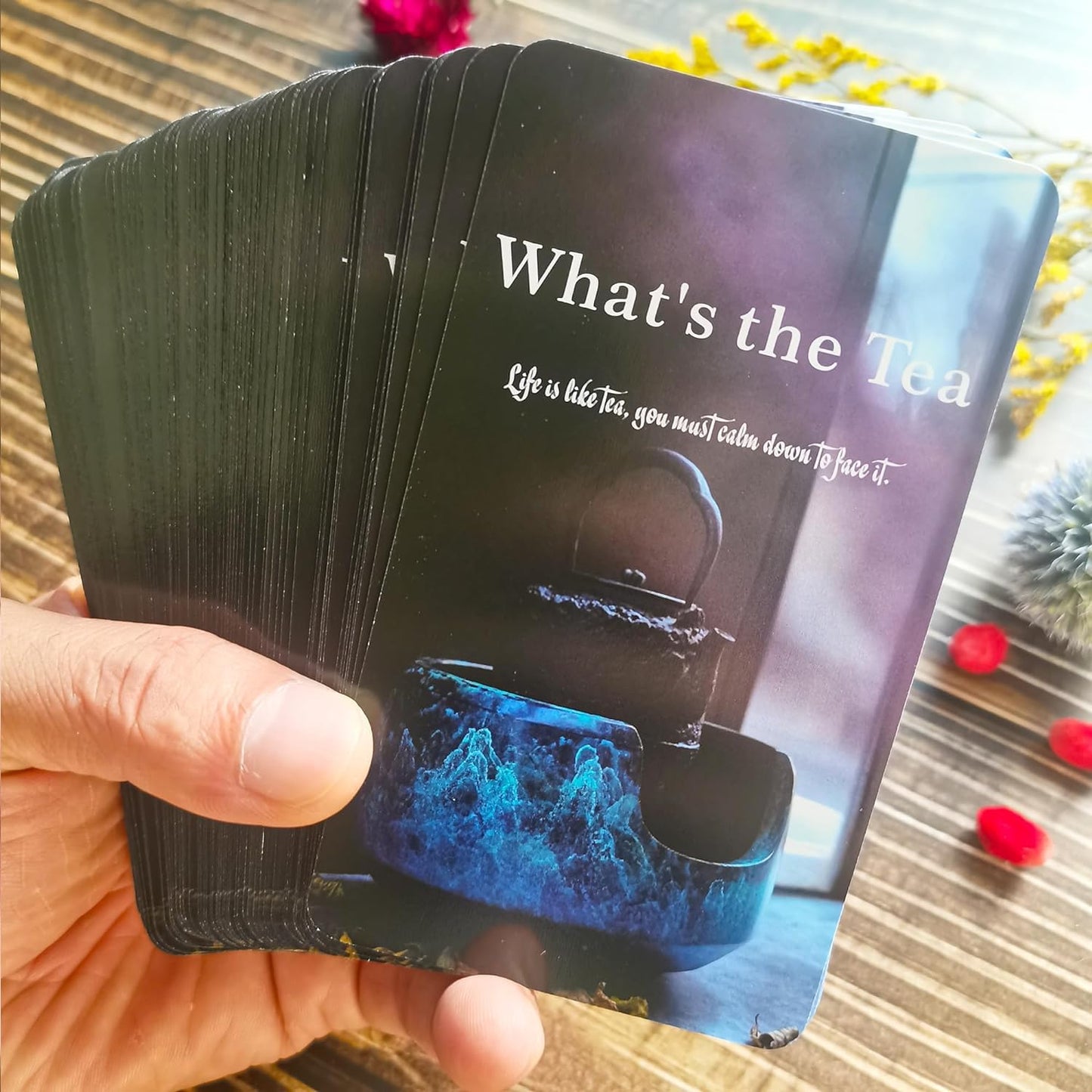 What The Tea Tarot Card Deck, Psychic Cards for Insight, Self Discovery & Guidance Love and Career Oracle Deck Cover All Areas in Life, Love, Spiritual Journey, and Career