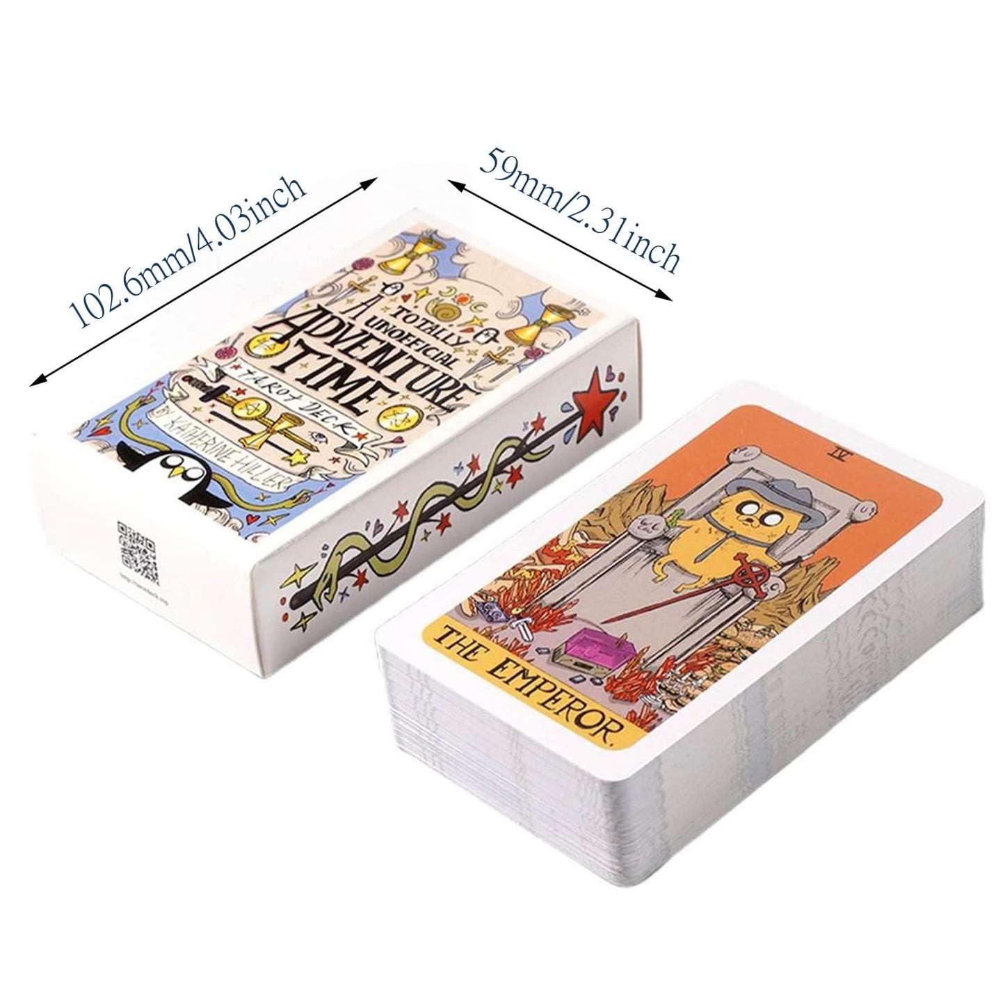 Banquiura Adventure Time Tarot - 78 Cards Pocket Edition for Beginners, Divination Tools Size: 4.06"x 2.36"