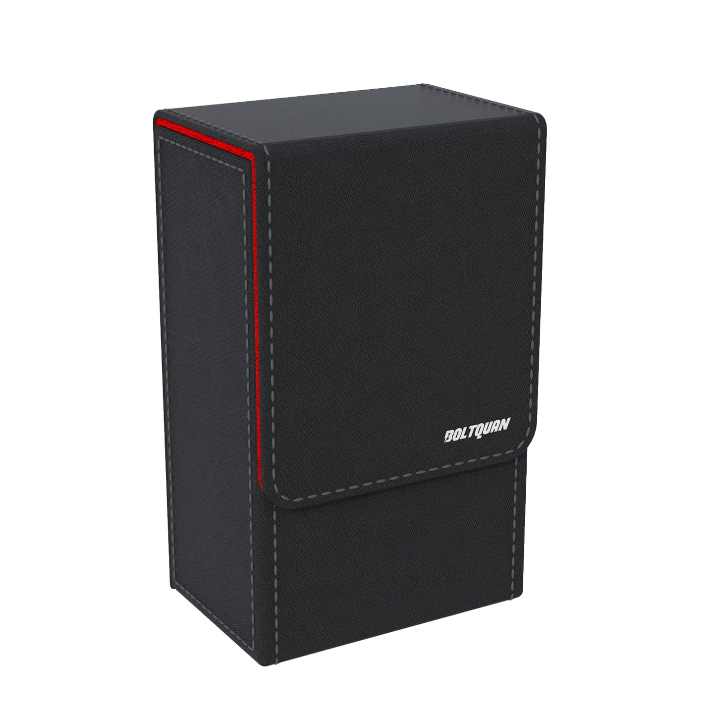 Black Tarot Card Holder with Red Interior; Fold Top Tarot Card Box Case with Magnetic Lid Closure; Fits Standard Tarot Card Deck; Holder Measures Standard Size 5.39 x 3.38 x 2 In (137*86*51mm) (Red)
