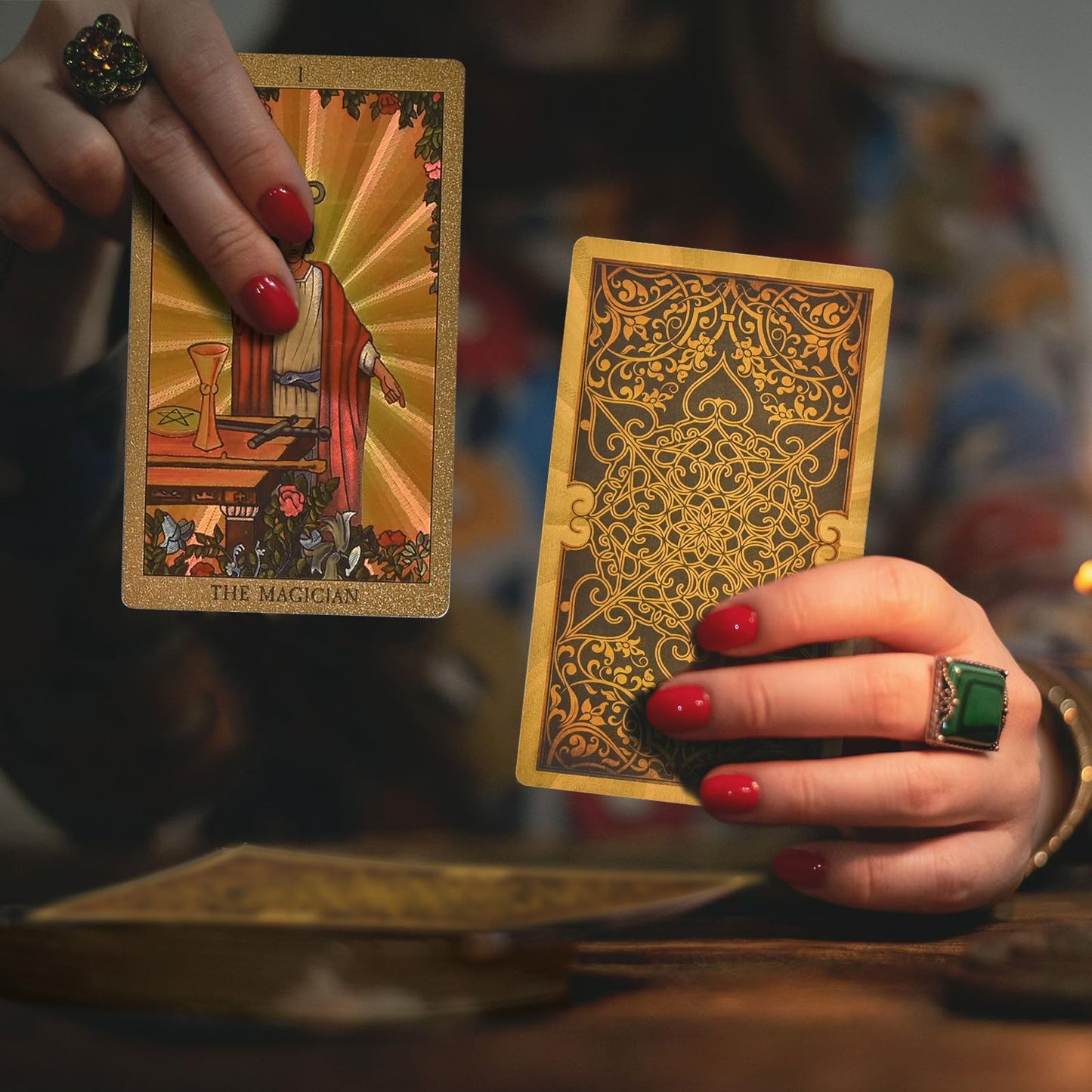 CuBalia Classic Tarot Cards Deck Set with Guidebook, Luxury Gold Foil Waterproof Tarot Cards, Wrinkle Resistant Fortune Telling Toy for Beginners&Expert, Durable PVC Tarot Deck with Cardboard Box