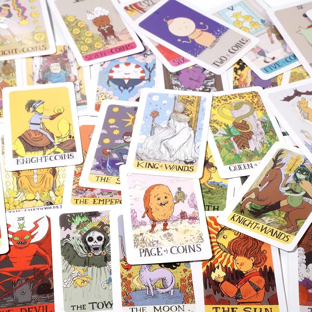 Banquiura Adventure Time Tarot - 78 Cards Pocket Edition for Beginners, Divination Tools Size: 4.06"x 2.36"