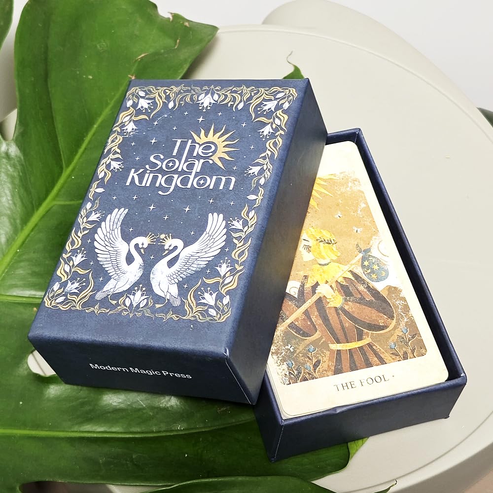 Atesswy Solar Kingdom Tarot Magical Journey Cosmic Insight Divination Cards 12 * 7cm 86 Pcs Cards in Rigid Box Unique Indie Tarot Deck