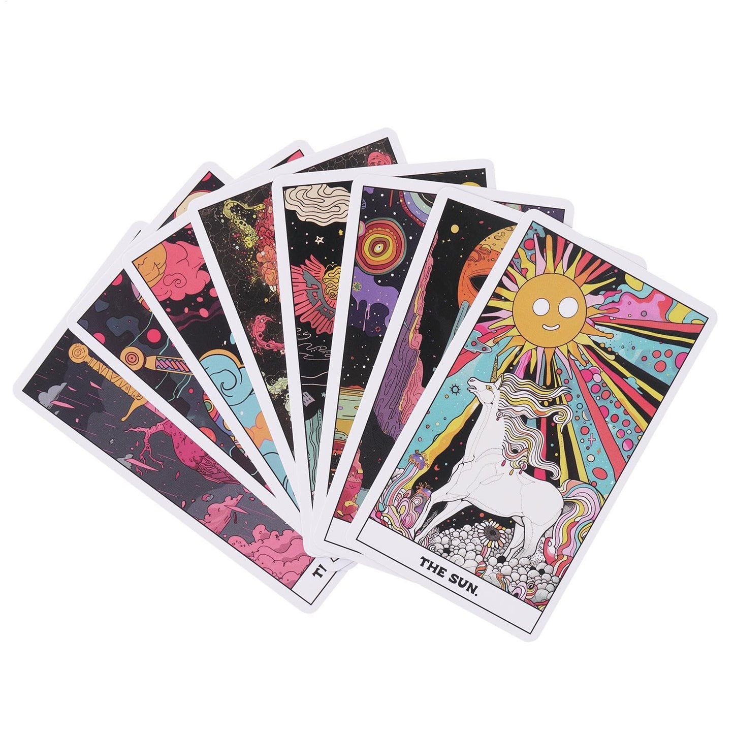 78 Card Tarot Deck, Dark Themed Design, Classic Fortune Telling Cards, Tarot with Meanings Guide, Mystical Divination Tool, Perfect for Readings and Family Gatherings