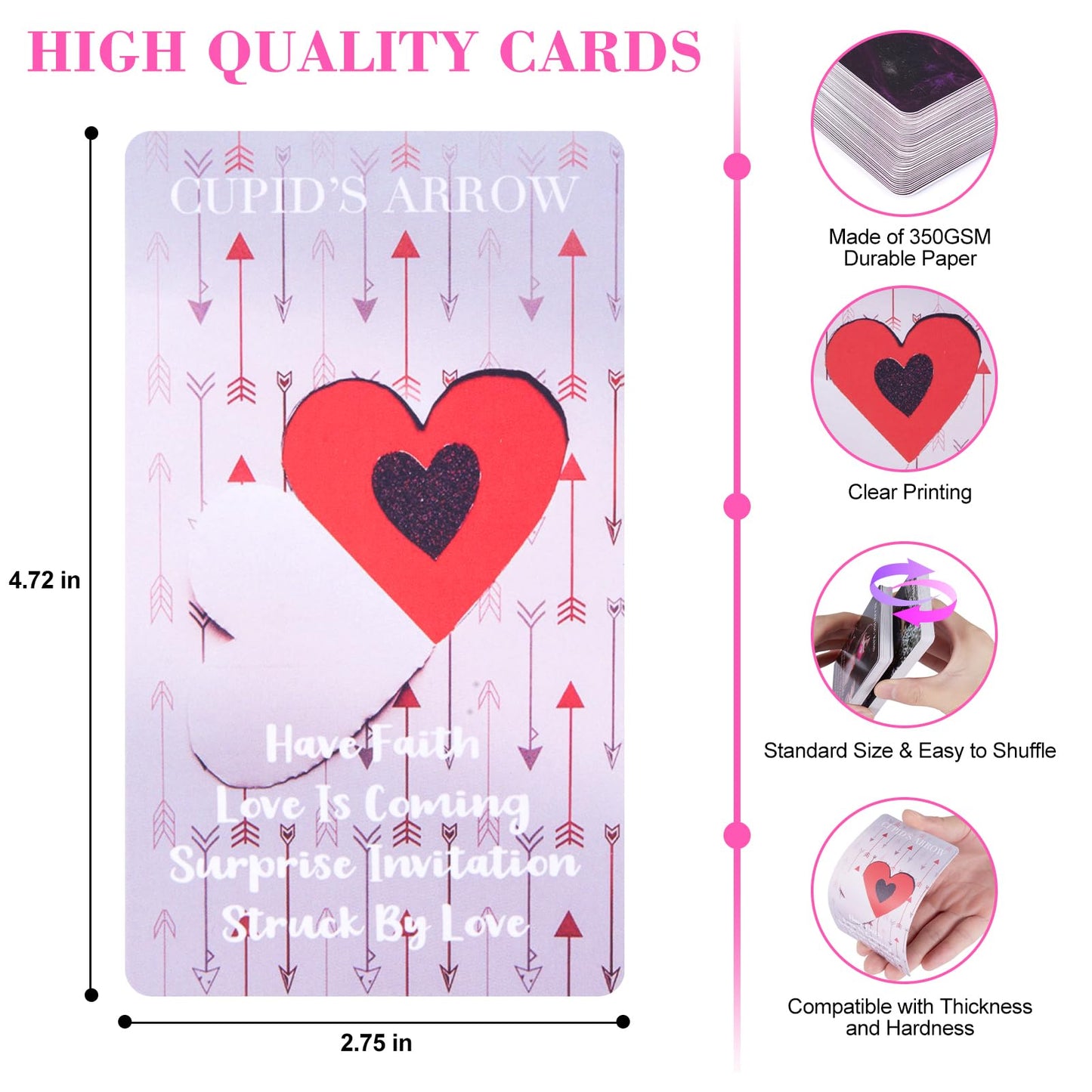 XSYLOHXL Love Oracle Cards for Beginners with Meanings on Them 53 PCS Loving Tarot Deck with Messages on Cards Providing Guidance on Life and Love Inquiries