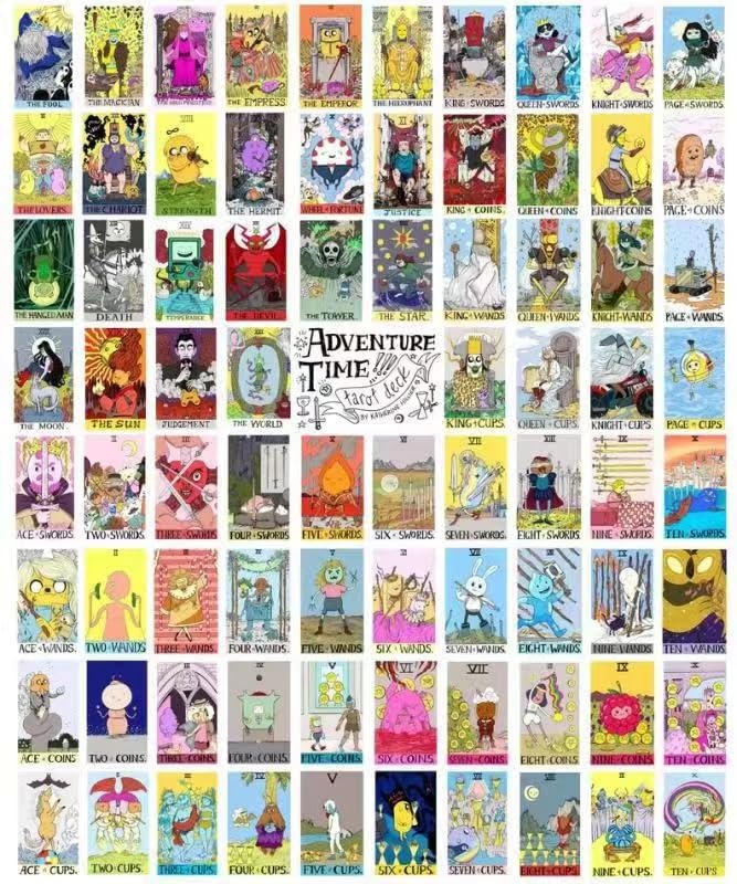 Banquiura Adventure Time Tarot - 78 Cards Pocket Edition for Beginners, Divination Tools Size: 4.06"x 2.36"
