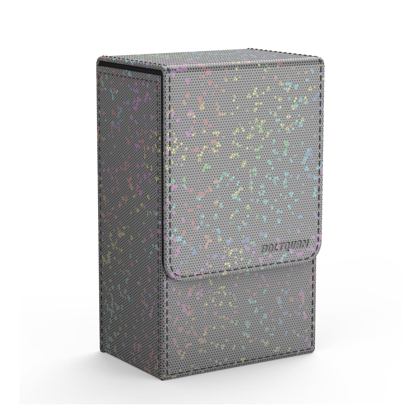 Boltquan Pearlized Grey Tarot Card Holder with Black Interior – Fold-Top Case with Magnetic Lid Closure – Fits Standard Tarot Decks – Outer Dimensions 5.39 x 3.38 x 2 Inches (Pearlized Grey)