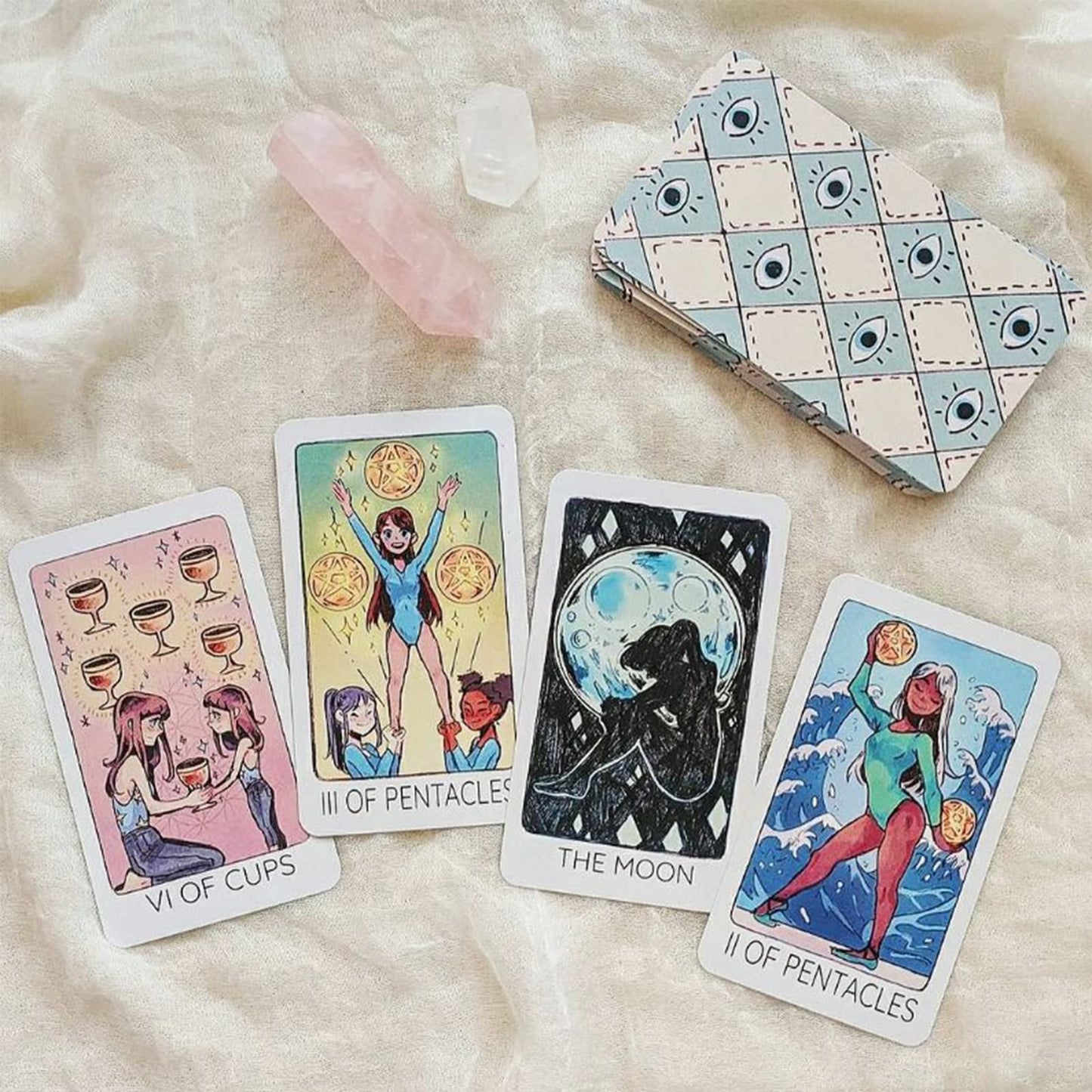Atesswy Britt's Third Eye Tarot Deck, 78 Standard Tarot Cards with Guidebook for Beginners (Size: 4.75" x 2.75")