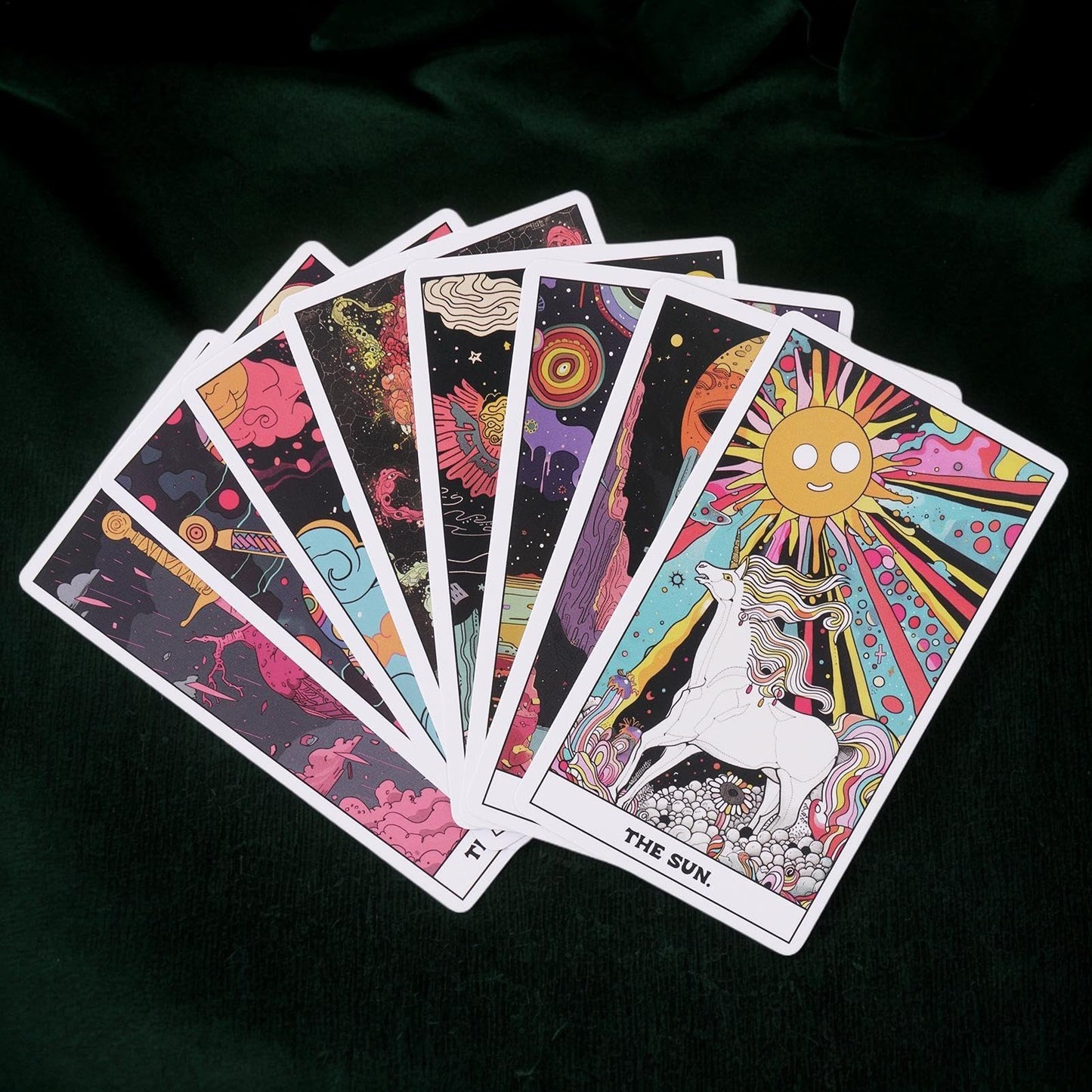 78 Card Tarot Deck, Dark Themed Design, Classic Fortune Telling Cards, Tarot with Meanings Guide, Mystical Divination Tool, Perfect for Readings and Family Gatherings
