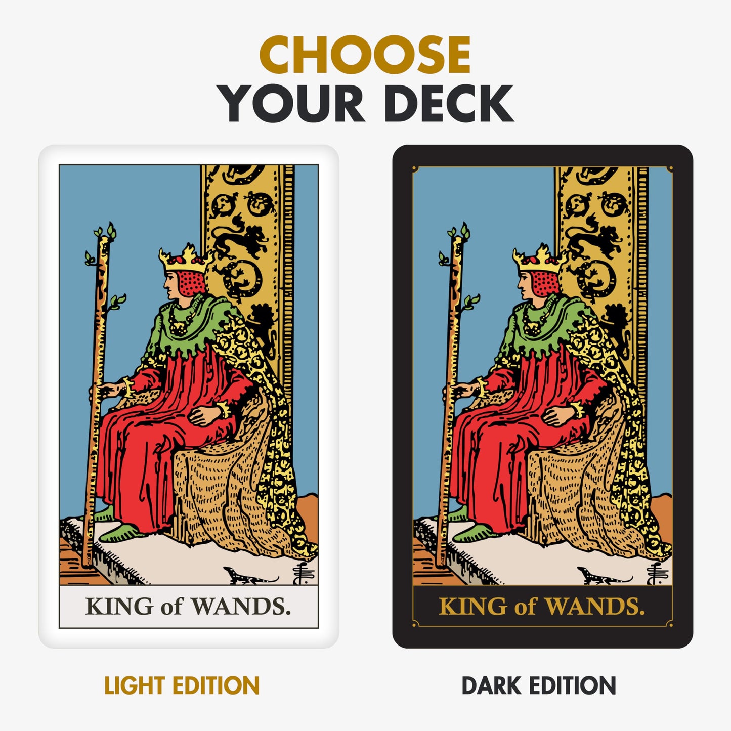 Wyspell Classic Tarot Deck - Original Tarot Cards with Guide Book for Beginners - Beginner Cards with Meanings (Light)