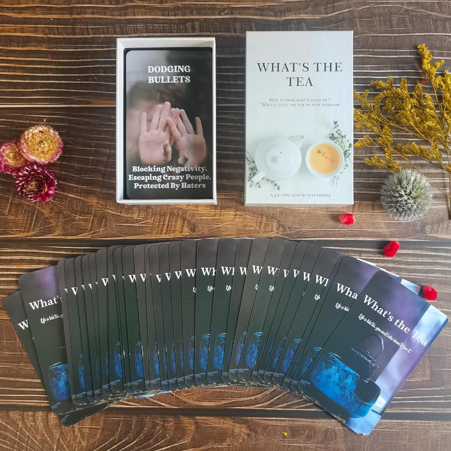What The Tea Tarot Card Deck, Psychic Cards for Insight, Self Discovery & Guidance Love and Career Oracle Deck Cover All Areas in Life, Love, Spiritual Journey, and Career