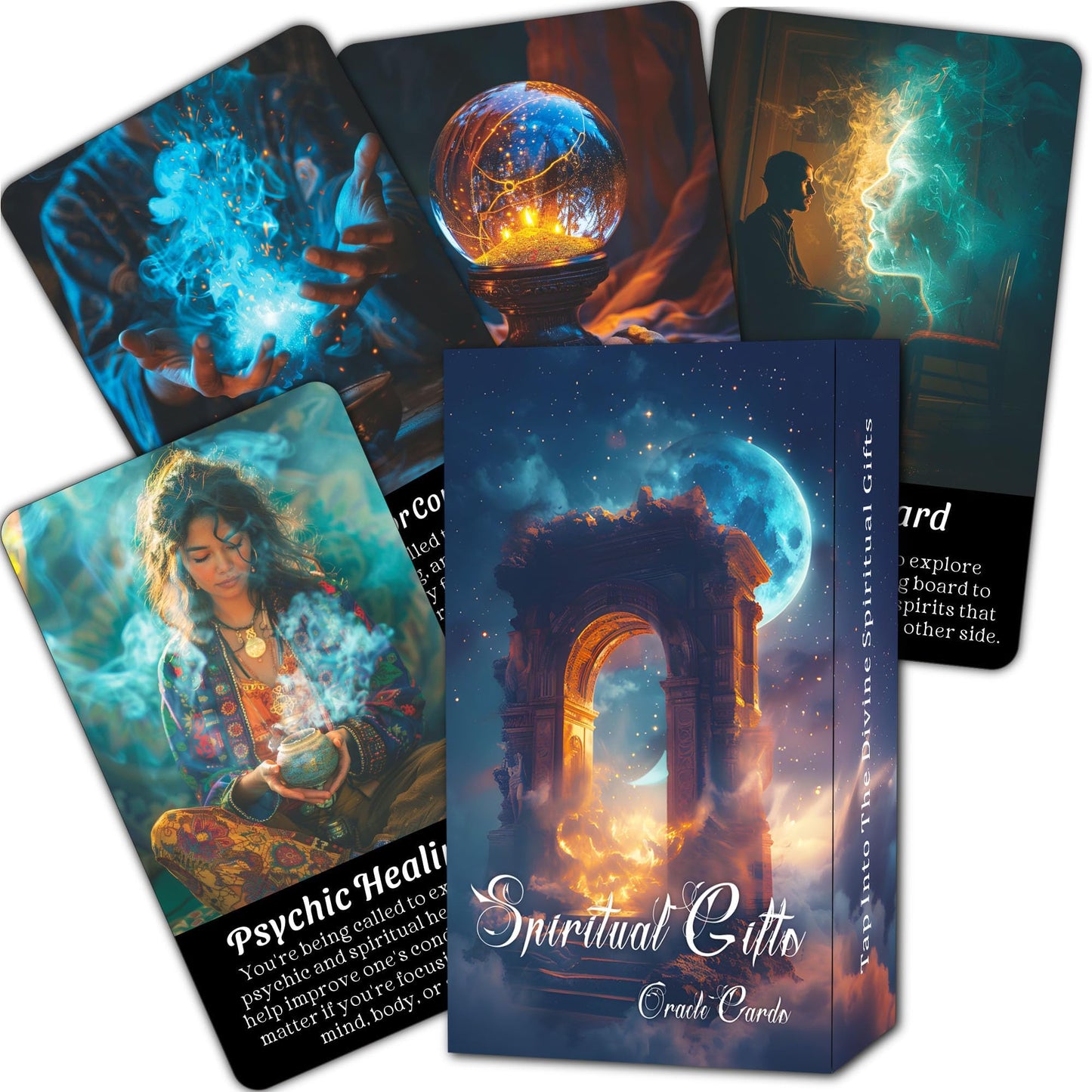 BAIYOOBAI Spirit Oracle Cards, Mystic Psychic Oracle Deck, Spiritual Oracle Cards for Beginners, Explore Inner Wisdom and Spiritual Power