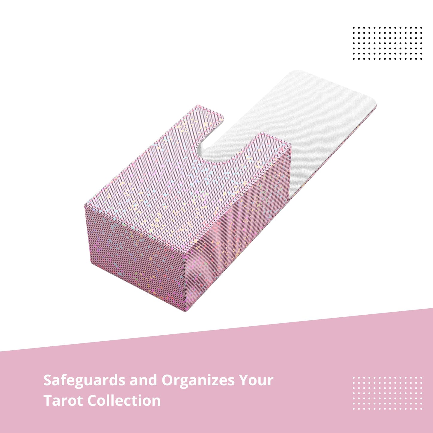 Boltquan Pearlized Pink Tarot Card Holder with White Interior – Fold-Top Case with Magnetic Lid Closure – Fits Standard Tarot Decks – Outer Dimensions 5.39 x 3.38 x 2 Inches (Pearlized Pink)