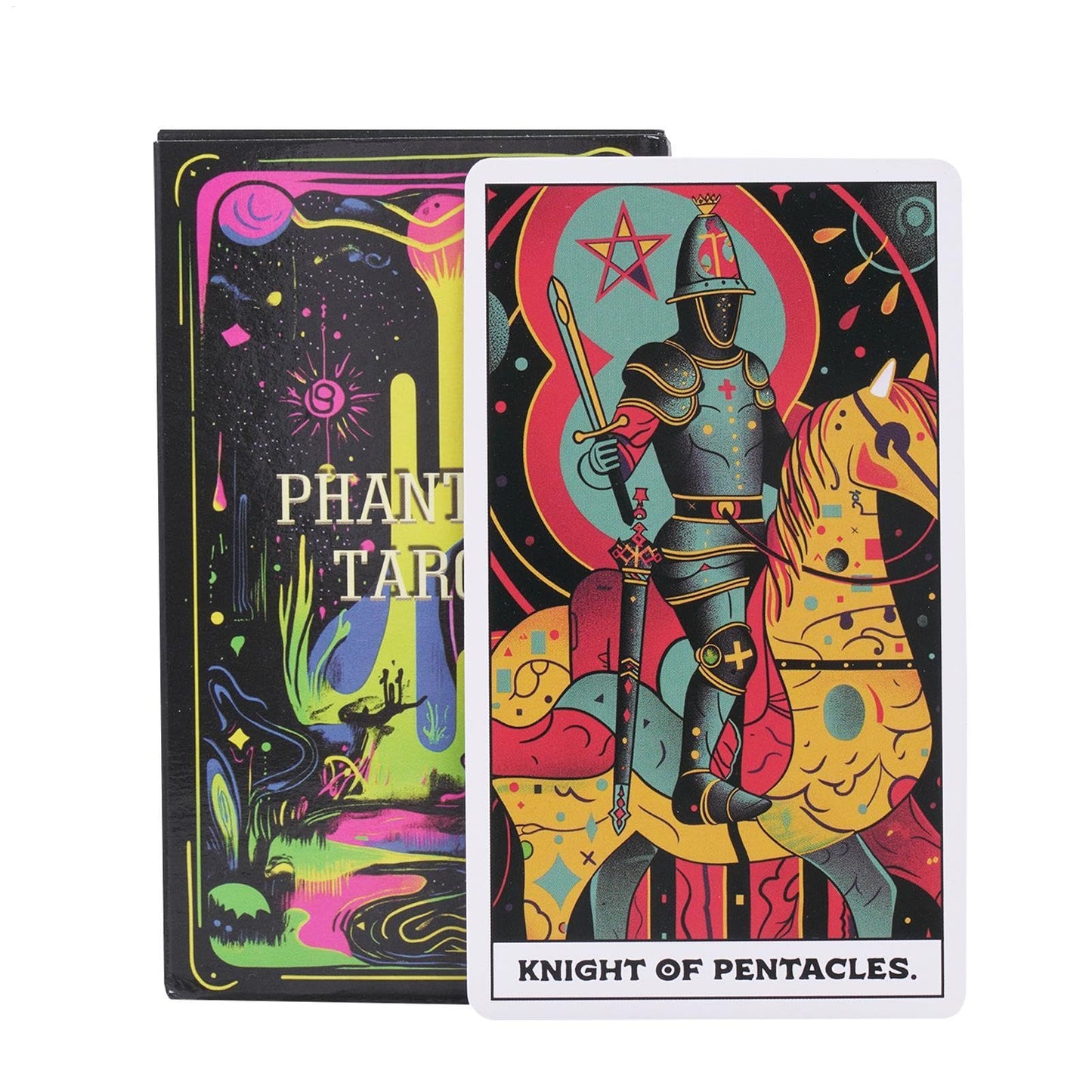 78 Card Tarot Deck, Dark Themed Design, Classic Fortune Telling Cards, Tarot with Meanings Guide, Mystical Divination Tool, Perfect for Readings and Family Gatherings