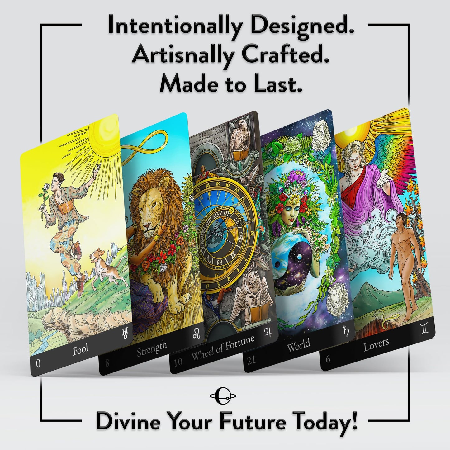 AstroMatrix Cards Deck with Online Guide QR Codes for Beginners and Experts Readers, 78 Tarot Deck Cards, Classic Traditional Tarot Deck Standard Size 4.75" x 2.75", Fortune Telling Cards Game