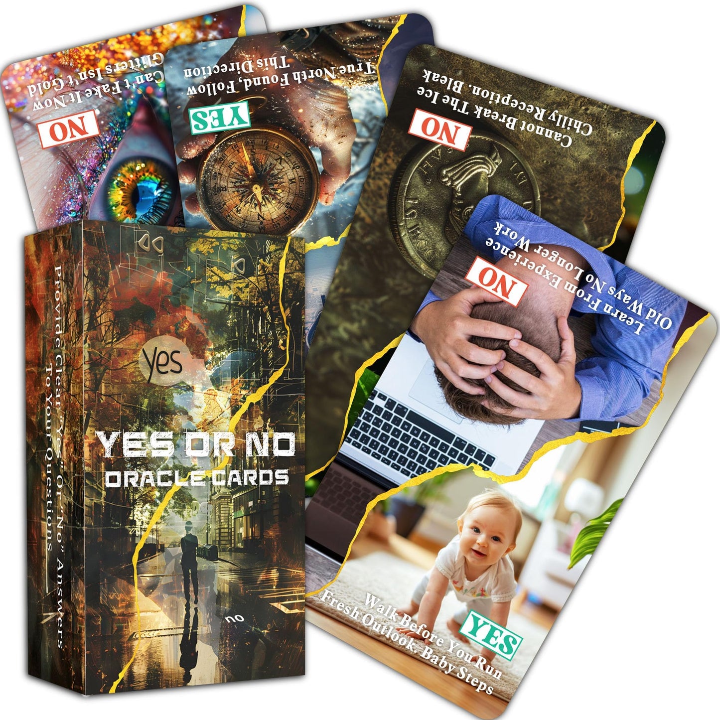BAIYOOBAI Yes or No Oracle Cards, Clarifying Life Situations Oracle Deck, Oracle Cards for Beginners, Simplify Your Decisions Instantly