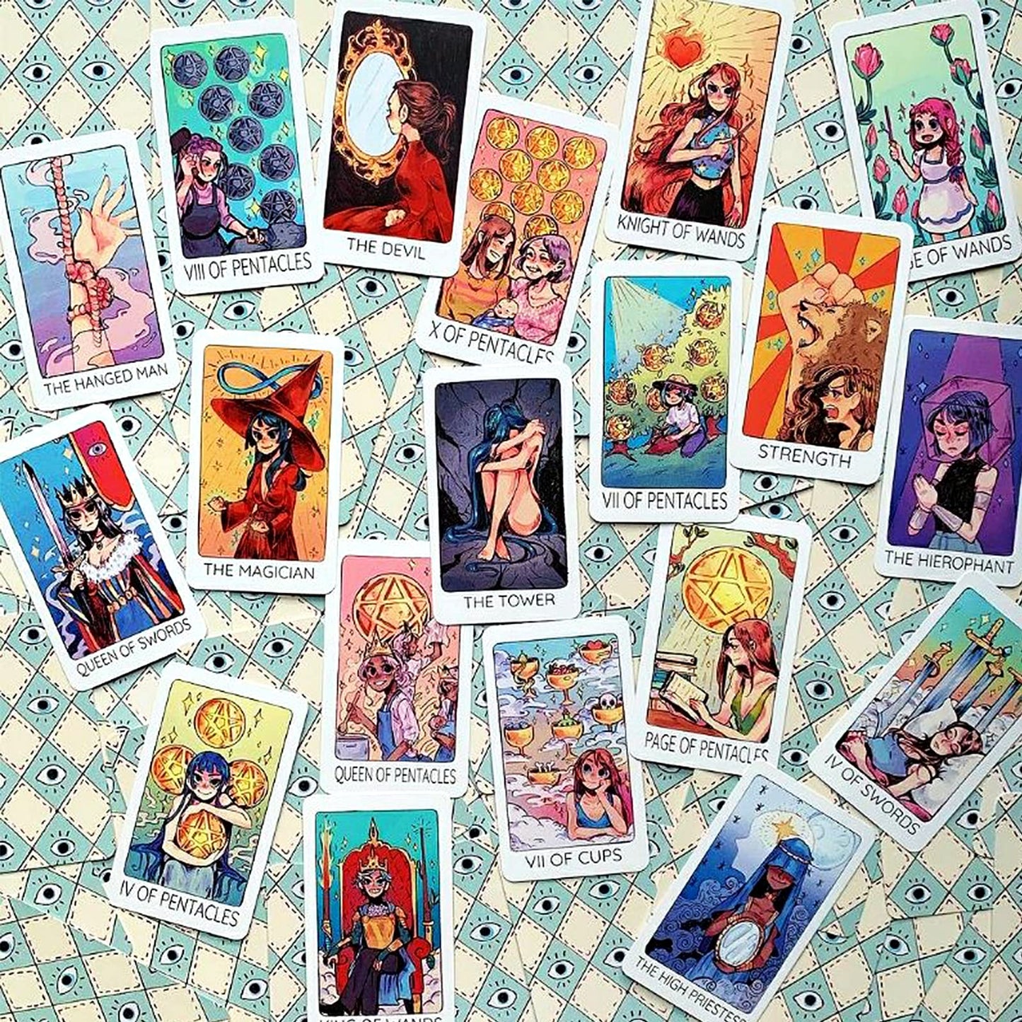 Atesswy Britt's Third Eye Tarot Deck, 78 Standard Tarot Cards with Guidebook for Beginners (Size: 4.75" x 2.75")