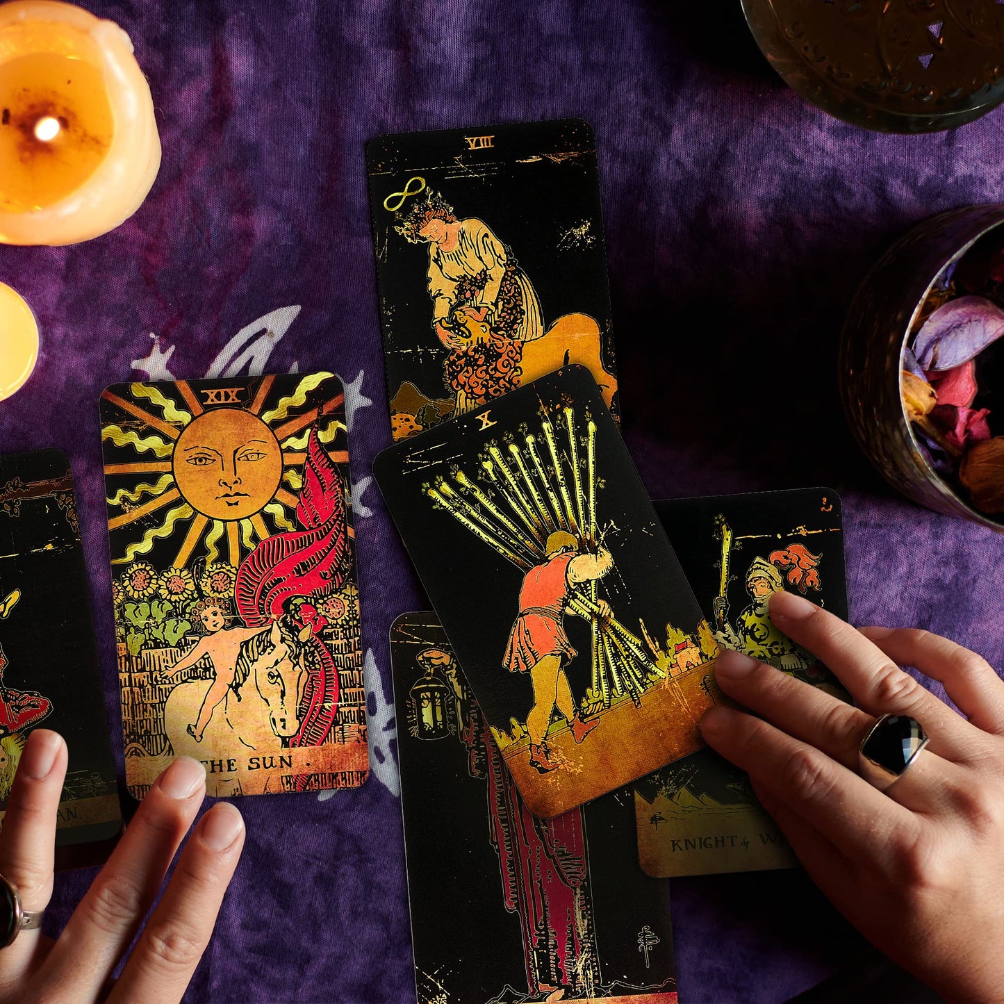 CRAFTERIAN Tarot Cards, 78 Deck, Original Cards for Beginners and Experts with Guide Book Gift Bag, Fortune Telling Game, Divination Tools All Skill Levels, Black.