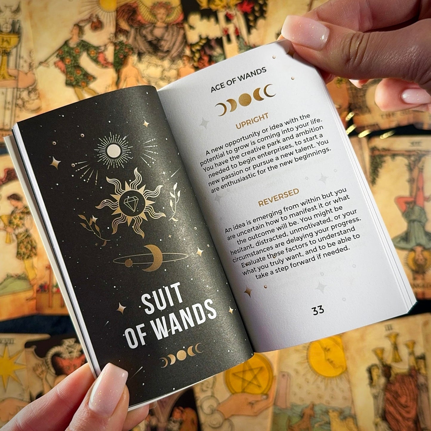 CRAFTERIAN Tarot Cards, 78 Tarot Deck, Original Tarot Cards for Beginners and Experts with Guide Book and Gift Bag, Fortune Telling Game, Divination Tools for All Skill Levels, Black and Gold.