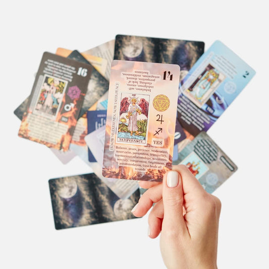 Witchy Cauldron Tarot Cards for Beginners, Learning Tarot with Meanings on Them, Keywords, Reversed, Chakra, Planet, Zodiac, Element, Yes or No, Affirmations