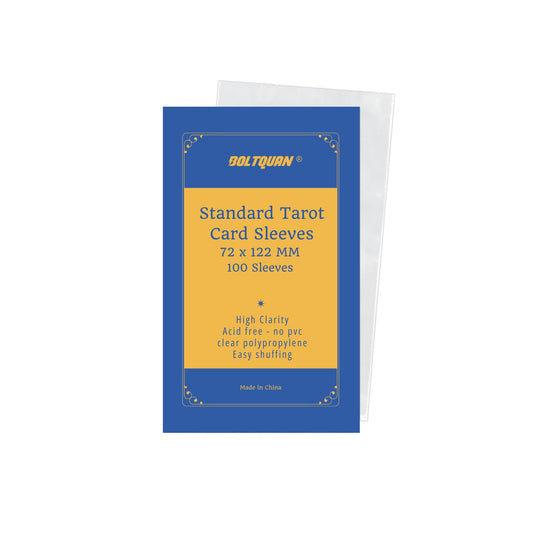Boltquan 72x122 mm Card Sleeves - Premium Protective Sleeves for Standard Tarot Decks, Durable Clear Non-Glare Finish, Fits Most Tarot Cards