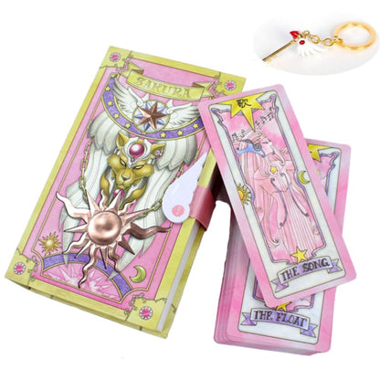 Cardcaptor Sakura Cards Magic Book Anime Tarot Cards Set New in Gift Box Collectibles Accessories Cosplay Prop (Pink)