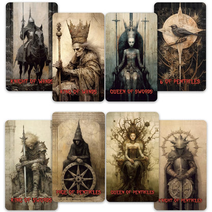 CRAFTERIAN Horror Tarot Cards, 78 Tarot Deck with Foil Edges, Original Tarot Cards for Beginners and Experts with Guide Book, Fortune Telling Game, Divination Tools for All Skill Levels.