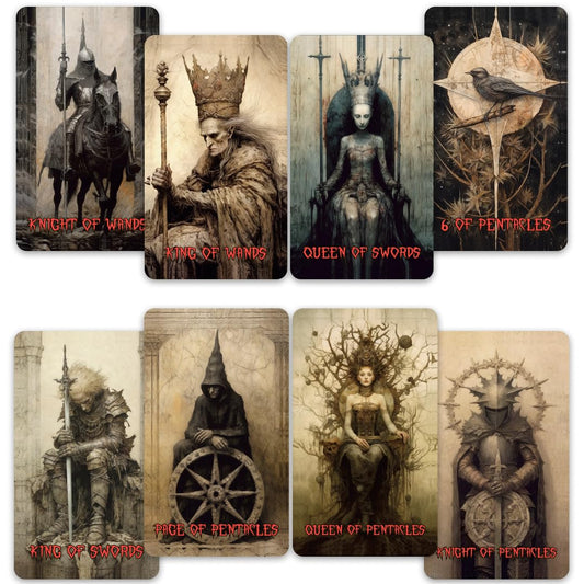 CRAFTERIAN Horror Tarot Cards, 78 Tarot Deck with Foil Edges, Original Tarot Cards for Beginners and Experts with Guide Book, Fortune Telling Game, Divination Tools for All Skill Levels.