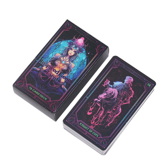 Iouyjiu 78 Pieces Tarot Cards, Neon Oracle Tarot Deck, English Version Tarot, Fortune Telling Cards For Both Beginners And Experienced Readers, Cards, riferimento alla descrizione, Please refer,