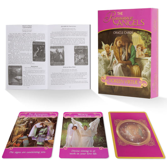 The Romance Angels Tarot Oracle Cards Deck, 44 12x8.5cm Standard Size Romance Angel Oracle Cards with Guidebook, Classic Fortune Telling Game for Beginners and Expert Readers