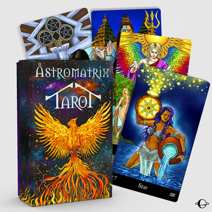 AstroMatrix Cards Deck with Online Guide QR Codes for Beginners and Experts Readers, 78 Tarot Deck Cards, Classic Traditional Tarot Deck Standard Size 4.75" x 2.75", Fortune Telling Cards Game
