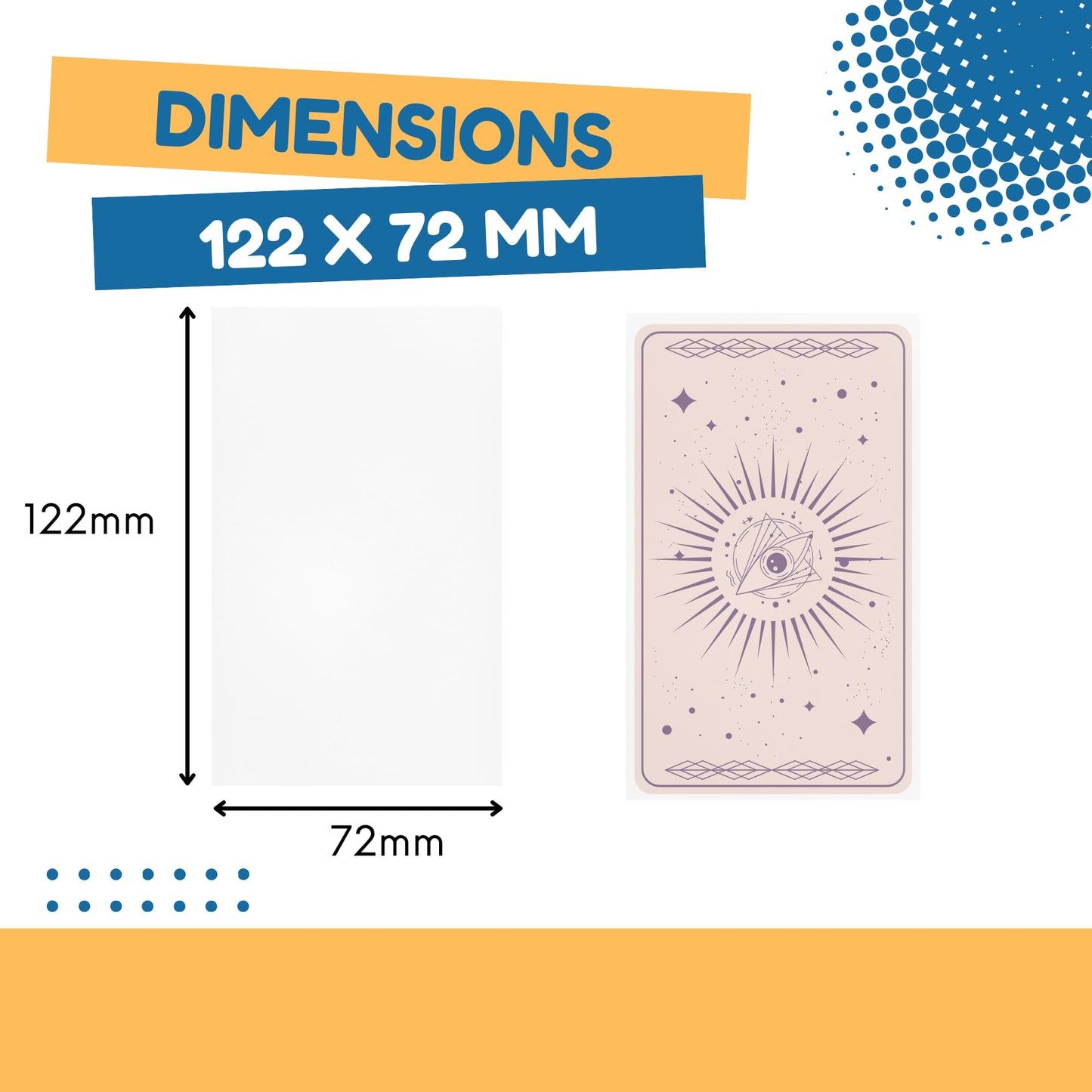 Boltquan 72x122 mm Card Sleeves - Premium Protective Sleeves for Standard Tarot Decks, Durable Clear Non-Glare Finish, Fits Most Tarot Cards