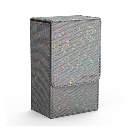 Boltquan Pearlized Grey Tarot Card Holder with Black Interior – Fold-Top Case with Magnetic Lid Closure – Fits Standard Tarot Decks – Outer Dimensions 5.39 x 3.38 x 2 Inches (Pearlized Grey)