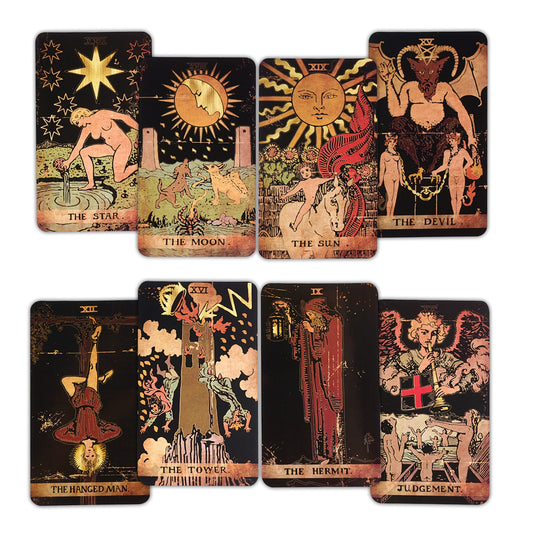 CRAFTERIAN Tarot Cards, 78 Deck, Original Cards for Beginners and Experts with Guide Book Gift Bag, Fortune Telling Game, Divination Tools All Skill Levels, Black.