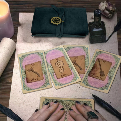6 PCS Witchcraft Supplies Set Contains Velvet Tarot Card Holder Bag Tarot Storage Bags Tarot Bags Pouches Tarot Card Box Case and Decision Maker Coin.