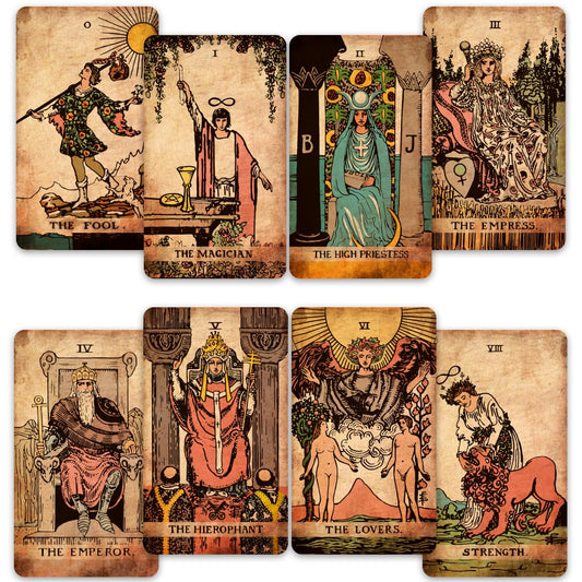 CRAFTERIAN Tarot Cards, 78 Tarot Deck, Original Tarot Cards for Beginners and Experts with Guide Book and Gift Bag, Fortune Telling Game, Divination Tools for All Skill Levels, Black and Gold.
