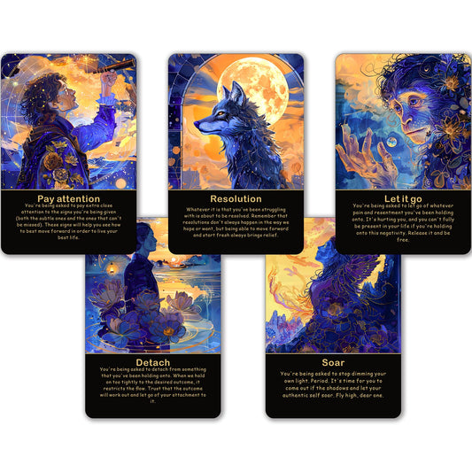 Akashic Oracle and Tarot Cards for Beginners - Energy Healing Set With 75 Cards to Reveal Soul's Truth and Clear Karmic Influences