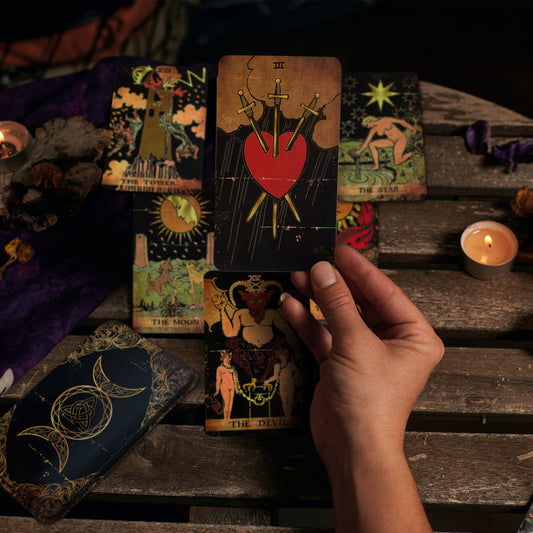 CRAFTERIAN Tarot Cards, 78 Deck, Original Cards for Beginners and Experts with Guide Book Gift Bag, Fortune Telling Game, Divination Tools All Skill Levels, Black.