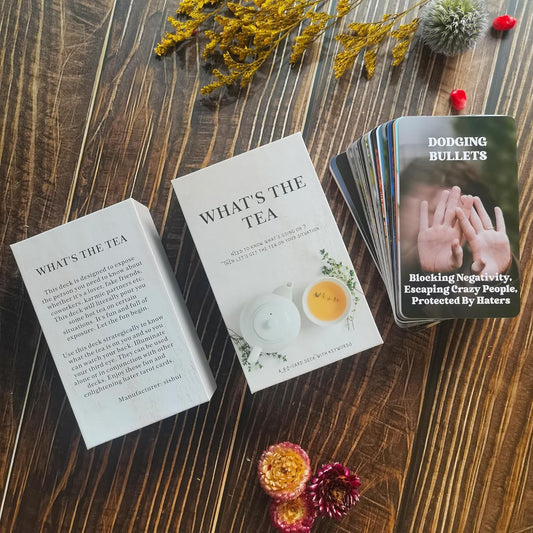 What The Tea Tarot Card Deck, Psychic Cards for Insight, Self Discovery & Guidance Love and Career Oracle Deck Cover All Areas in Life, Love, Spiritual Journey, and Career