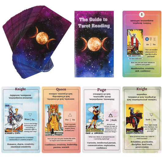 Fofeadm Tarot Cards for Biginners with Guide Book, Classic Tarot Cards with Meanings on Them, Tarot Decks for Tarot Learners