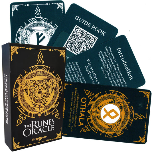 Han Yu Bowen Rune Oracle, RuneTarot Cards, The Card has its own Meaning Without a Guide.A Set Contains Two Pairs of 24+24 Cards for Beginners of Tarot Card, for Divination and Meditation
