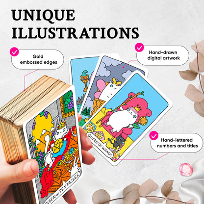 Wyspell Cat Tarot Cards: A 78-Card Cat Tarot Deck with Guidebook - Unique Tarot Cards for Cat Lovers and Tarot Enthusiasts - Cute Tarot Cards for Beginners Tarot Deck
