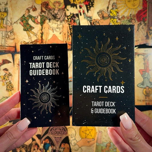 CRAFTERIAN Tarot Cards, 78 Tarot Deck, Original Tarot Cards for Beginners and Experts with Guide Book and Gift Bag, Fortune Telling Game, Divination Tools for All Skill Levels, Black and Gold.