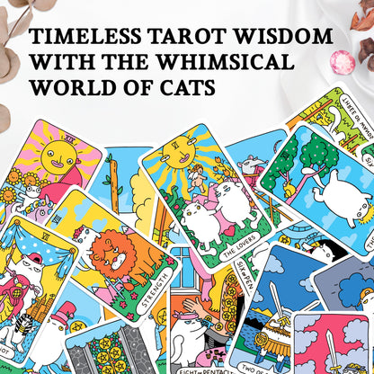 Wyspell Cat Tarot Cards: A 78-Card Cat Tarot Deck with Guidebook - Unique Tarot Cards for Cat Lovers and Tarot Enthusiasts - Cute Tarot Cards for Beginners Tarot Deck