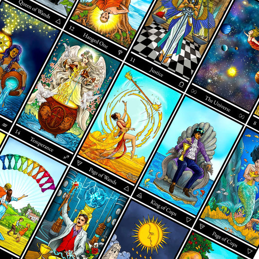 AstroMatrix Cards Deck with Online Guide QR Codes for Beginners and Experts Readers, 78 Tarot Deck Cards, Classic Traditional Tarot Deck Standard Size 4.75" x 2.75", Fortune Telling Cards Game